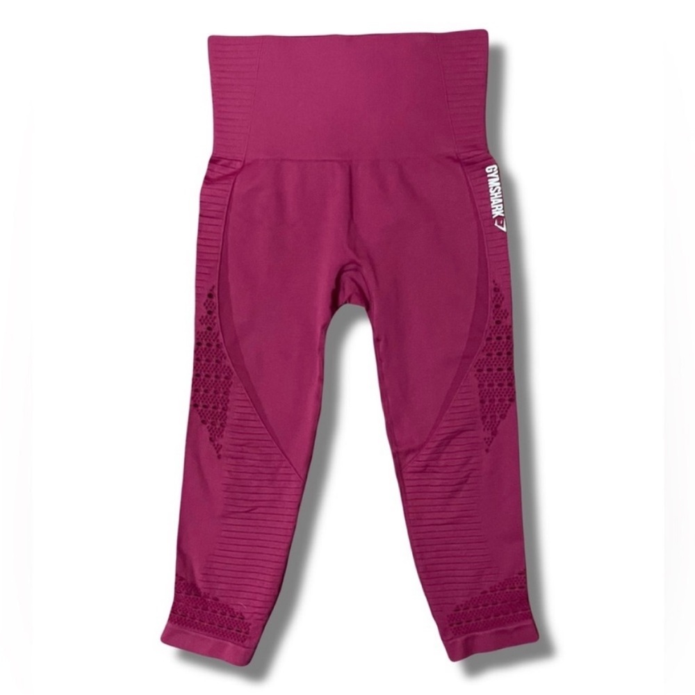 Gymshark Energy+ Seamless Cropped Leggings in Beet Red